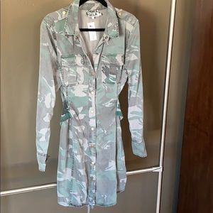 Pam & Gela Camo Shirt Dress